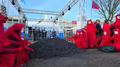 Climate Activists Dump Coal at Tata Steel Chess Tournament in Netherlands Protest