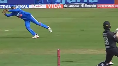 Jadeja's Spectacular Flying Catch Dismisses Young in India vs New Zealand ODI