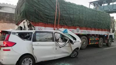 Three Killed in Horrific Car-Truck Collision on Karnataka Highway Near Tumakuru