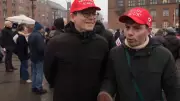 Danish Protesters Mock Trump with 'Make America Go Away' MAGA Parody Hats