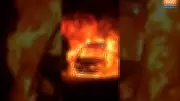 Dramatic Car Fire on Hyderabad's Narsingi Service Road Sparks Panic, Video Goes Viral