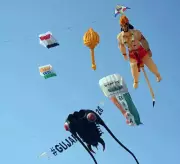 Giant 35-Foot Hanuman Kite Soars at Ahmedabad's International Festival