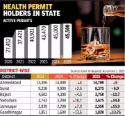 Gujarat Liquor Health Permits Hit Plateau: Growth Slows to 1% in 2025