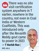 Harish Rao Demands CBI Probe into Singareni Coal Tender Irregularities