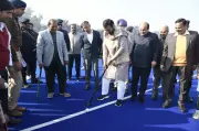 Haryana CM Inaugurates New Synthetic Hockey Ground at Kurukshetra University