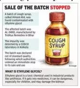 Haryana FDA Alerts on Contaminated Cough Syrup Batch from Bihar