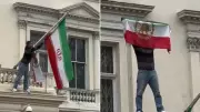 Iran's Pre-1979 Flag Flies on London Embassy in Defiant Protest