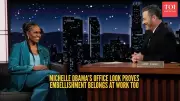Michelle Obama's Turquoise Pantsuit Steals the Show on Jimmy Kimmel