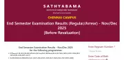 Sathyabama University Result 2025 Declared: Check UG, PG, PhD Scores Online