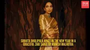 Sobhita Dhulipala's Golden Manish Malhotra Saree is a Zardozi Masterpiece