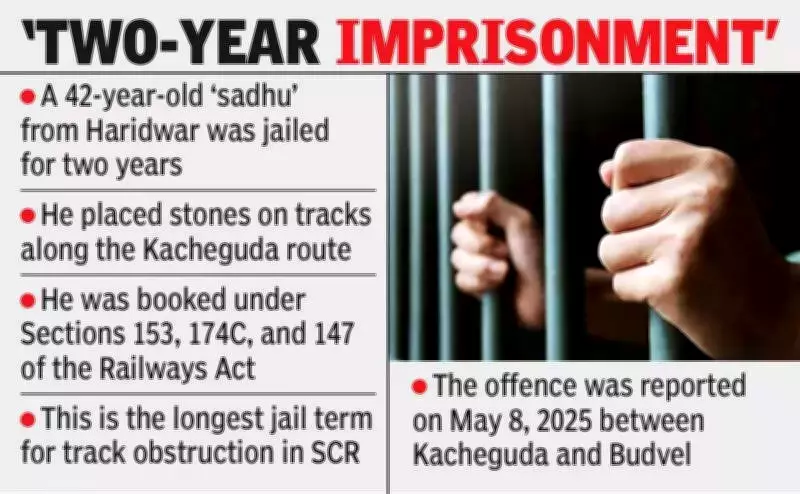 Hyderabad Sadhu Gets Record Jail Term for Deliberate Railway Track Sabotage