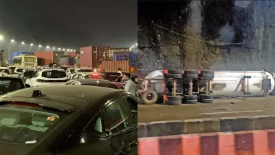 Mumbai-Pune Expressway Paralsysed for 7+ Hours After Gas Tanker Overturns