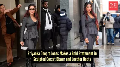 Priyanka Chopra's Rebel Glam: Decoding Her Sculpted Corset Blazer & Thigh-High Boots Look