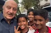 Anupam Kher Fulfills Promise, Gifts Color Pencils to Young Friends in Mumbai