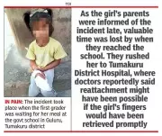 Bengaluru: School Negligence Alleged as Girl Loses Fingers, Severed Parts Discarded