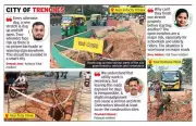 Bhubaneswar Roads Turn Hazardous: Unbarricaded Trenches Pose Grave Risk to Commuters