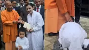 CM Yogi's Viral Moment: Boy Touches Feet, Recites Sanskrit Shloka in Japan