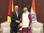 Guyana VP Jagdeo Meets Indian VP Radhakrishnan, Leaders Discuss Strengthening Bilateral Ties