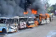 Major Fire at Ranchi's Khadgarha Bus Stand Destroys Six Empty Buses
