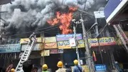 Major Fire Engulfs 21 Shops in Bengaluru's Chickpet Market, Causes Extensive Damage
