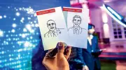 Robot Sketches Caricatures of Rishi Sunak & David Lammy at Delhi AI Summit
