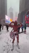 Snowflakes Transform Times Square into Winter Wonderland in New York