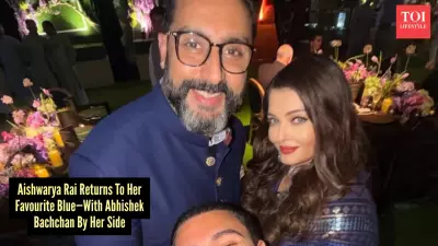 Aishwarya & Abhishek Bachchan Stun in Coordinated Blue Manish Malhotra Outfits