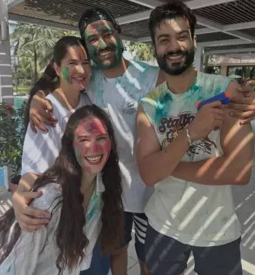 Bollywood Stars Varun Dhawan, Katrina Kaif, Vicky Kaushal Revel in Holi Festivities