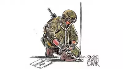 Deccan Herald Cartoon Satirizes Escalating Ground War Tensions