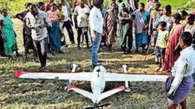 Emergency Medical Drone Makes Precautionary Landing in Andhra Pradesh Villages