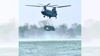 Indian Army and Air Force Deploy Assault Bridge via Chinook Helicopter for First Time