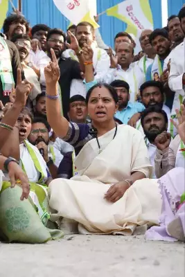 K Kavitha Detained in Musi River Protest, Slams Congress Govt Over Real Estate Encroachment