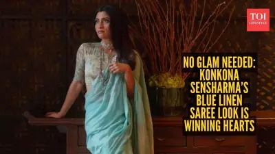 Konkona Sensharma's Blue Linen Saree: A Refreshing Summer Style Statement