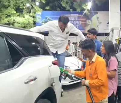 Man's Viral 'Jugaad' to Fit Extra Diesel by Jumping on Car Sparks Internet Debate
