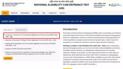 NEET UG 2026 Correction Window Opens March 12: Key Dates and Editable Fields