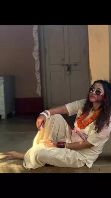 Sohini Sarkar Celebrates Holi in Santiniketan with Festive Glimpses