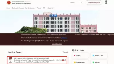 SSC CPO 2025 Paper-I Results Declared: Check Cut-off Marks and Next Steps
