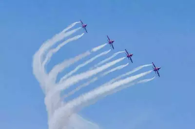 Surya Kiran Aerobatic Team Dazzles Himachal Pradesh with Historic Air Show