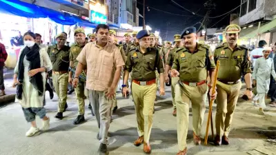 UP Police Conducts Route March in Lucknow Ahead of Holi and Ramzan