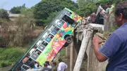 10 Injured as Private Bus Plunges Off Bridge in Karnataka's Shivamogga District