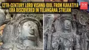 Ancient Vishnu Idol from Kakatiya Era Unearthed in Telangana's Bhupalpally