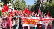 Asha and Mid-Day Meal Workers March to Minister Bhagat's Residence in Jalandhar