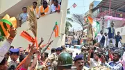 BJP Workers Display Slippers and Brooms at Congress MLA Pradeep Eshwar in Davanagere