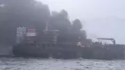Cargo Ship Set Ablaze in Strait of Hormuz After Projectile Strike, British Military Reports