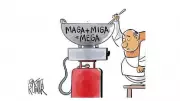 DH Cartoon Satirizes 'MAGA' and 'MIGA' Political Slogans in India