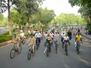 Forest Guards Lead 66th Fit India Sundays on Cycle in Nature-Themed Ride
