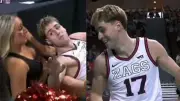 Gonzaga's Mario Saint Supery Goes Viral After Colliding With Cheerleader