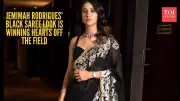 Jemimah Rodrigues Stuns in Black Saree, Blends Cricket Grit with Fashion Flair