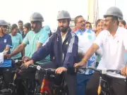 Jinson Johnson Champions Fitness at 63rd Fit India Sunday Cycling Rally