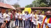 Kannada Activists Protest in Belagavi Over Missing Historic Inscription Replica